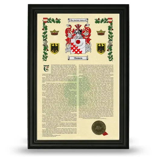 Thumen Armorial History Framed - Black