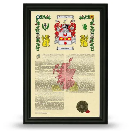 Thurburn Armorial History Framed - Black