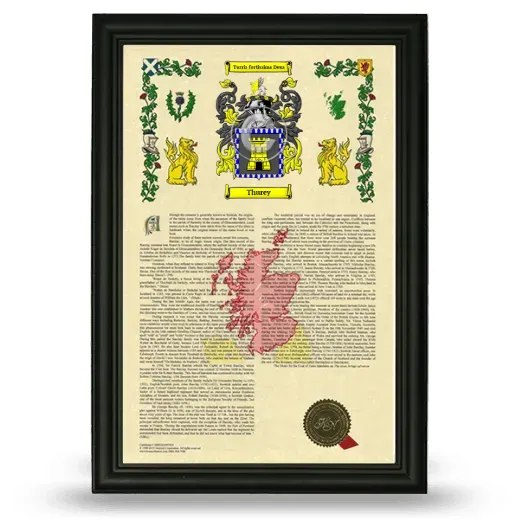 Thurey Armorial History Framed - Black