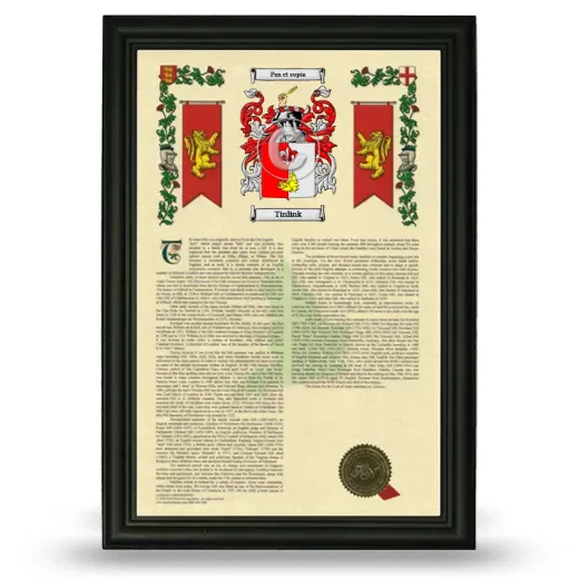 Tinlink Armorial History Framed - Black