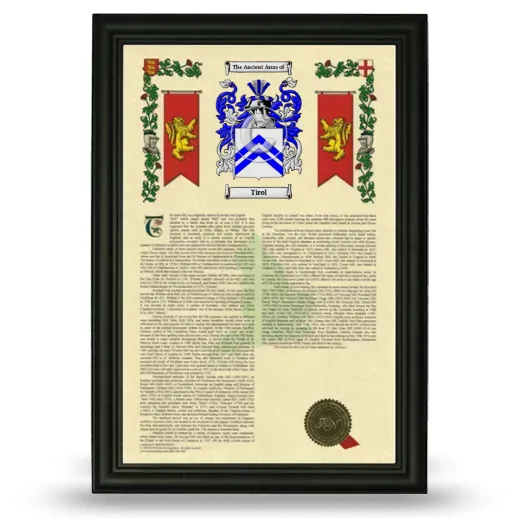 Tirol Armorial History Framed - Black