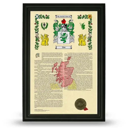 Tive Armorial History Framed - Black