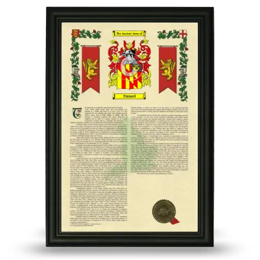 Tizzard Armorial History Framed - Black
