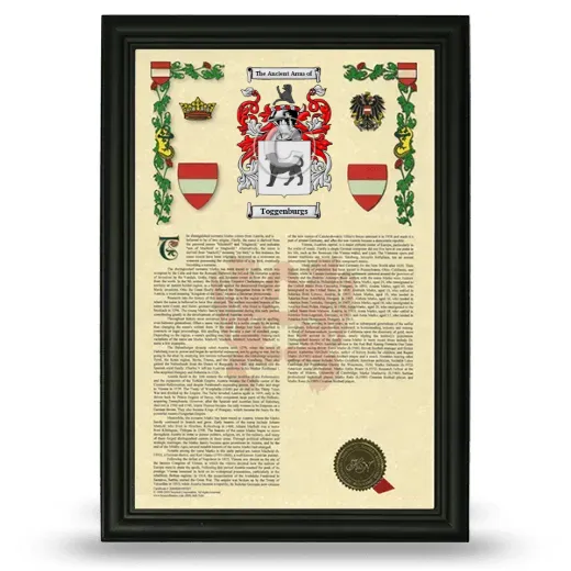 Toggenburgs Armorial History Framed - Black