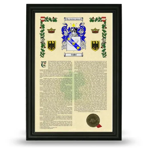 Toifel Armorial History Framed - Black