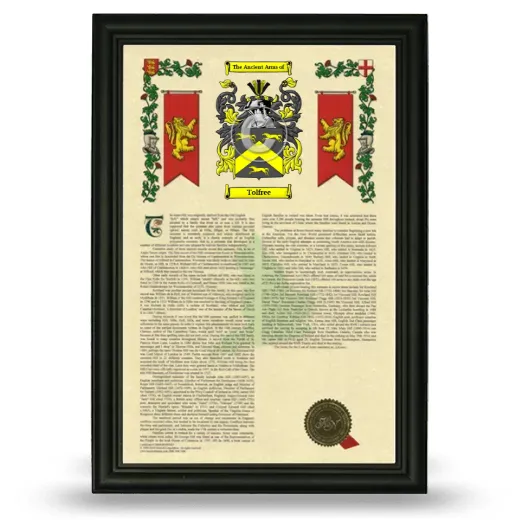 Tolfree Armorial History Framed - Black