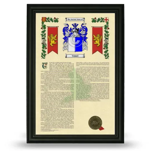 Tomaš Armorial History Framed - Black
