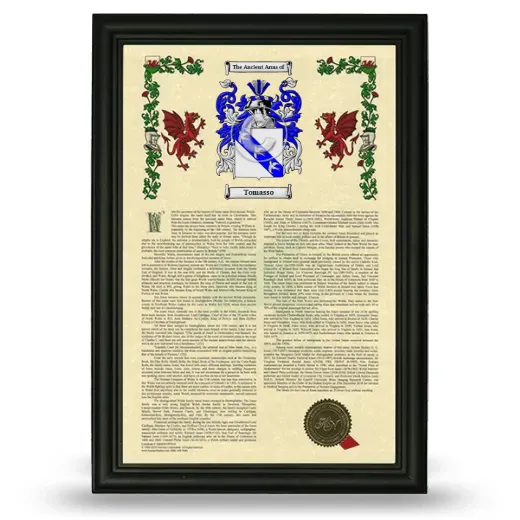 Tomasso Armorial History Framed - Black