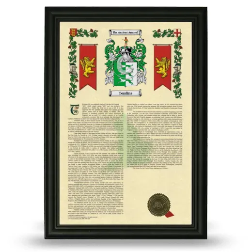 Tomlins Armorial History Framed - Black