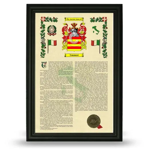 Tommasi Armorial History Framed - Black