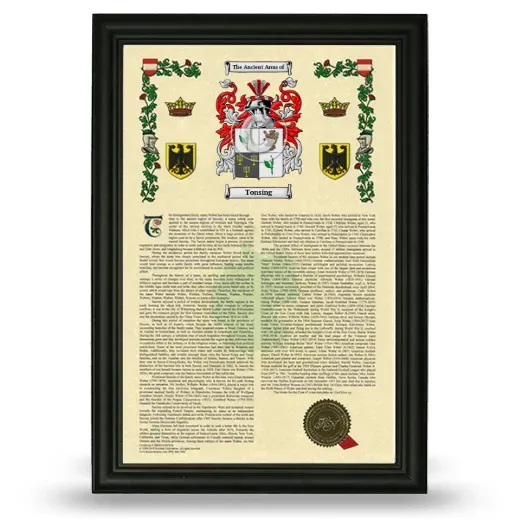 Tonsing Armorial History Framed - Black