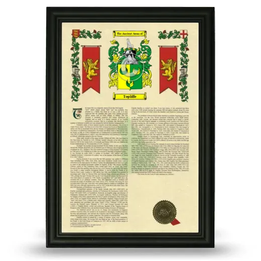 Topliffe Armorial History Framed - Black