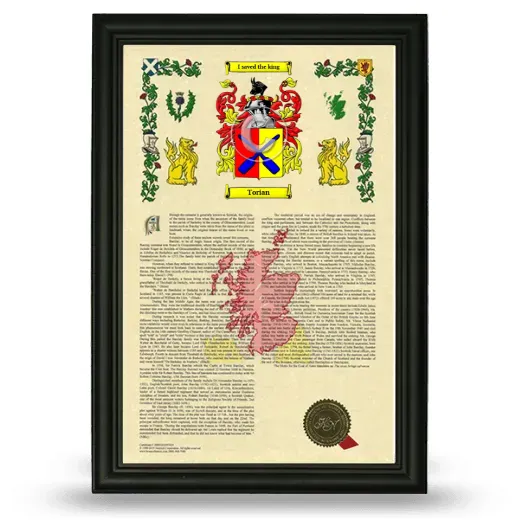 Torian Armorial History Framed - Black