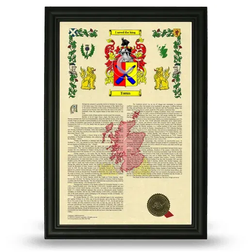 Torun Armorial History Framed - Black