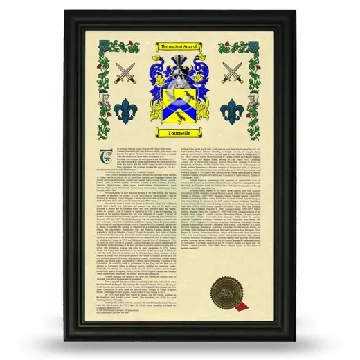 Tournelle Armorial History Framed - Black