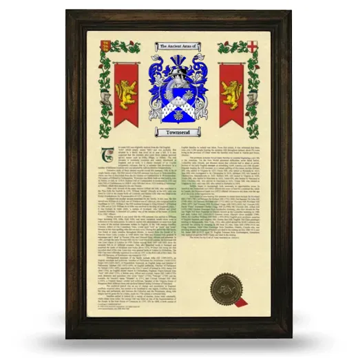 Townsend Armorial History Framed - Brown