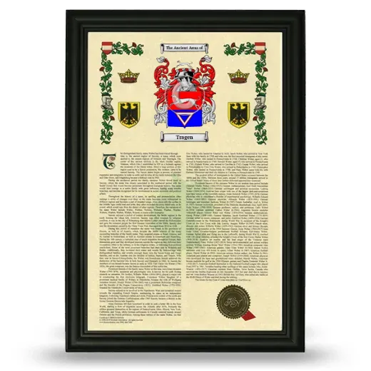 Tragen Armorial History Framed - Black