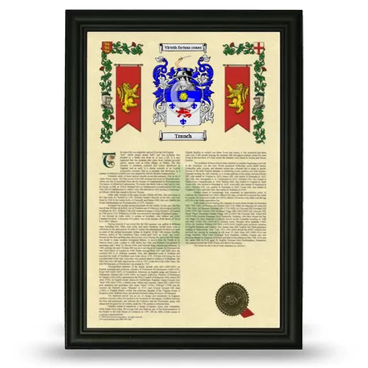 Tranch Armorial History Framed - Black