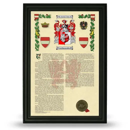 Trauttmansdorff Armorial History Framed - Black
