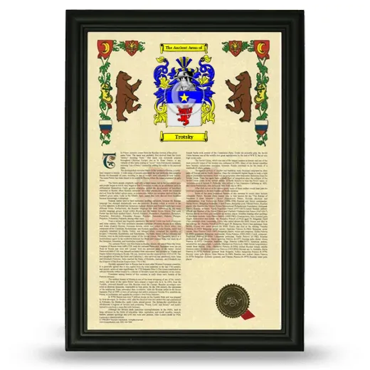 Trotsky Armorial History Framed - Black