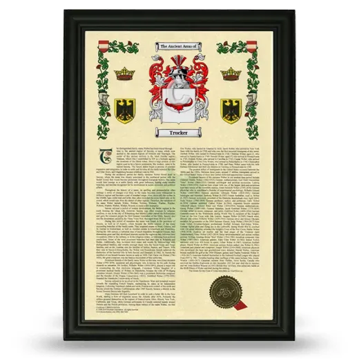 Trucker Armorial History Framed - Black