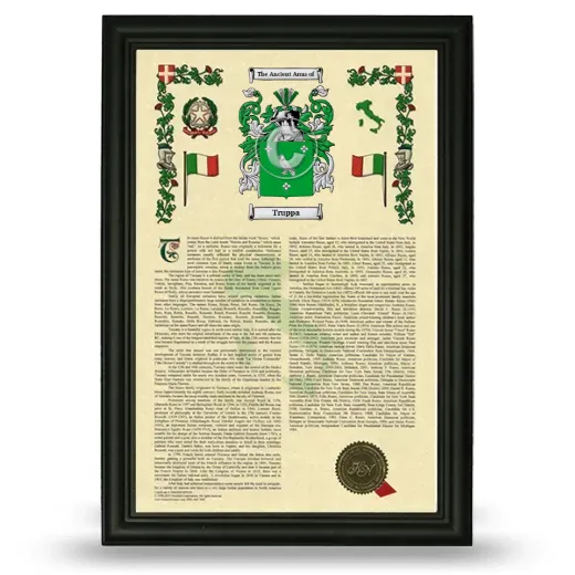 Truppa Armorial History Framed - Black