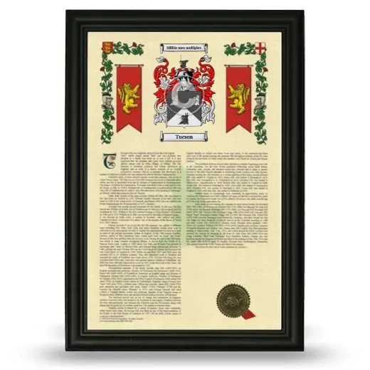 Tucson Armorial History Framed - Black