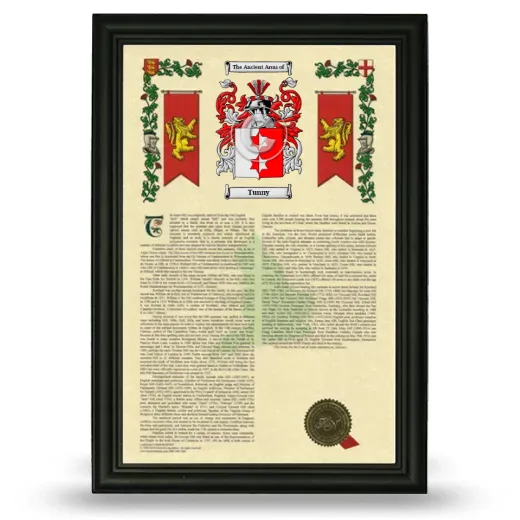 Tunny Armorial History Framed - Black