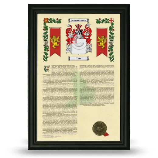 Tute Armorial History Framed - Black