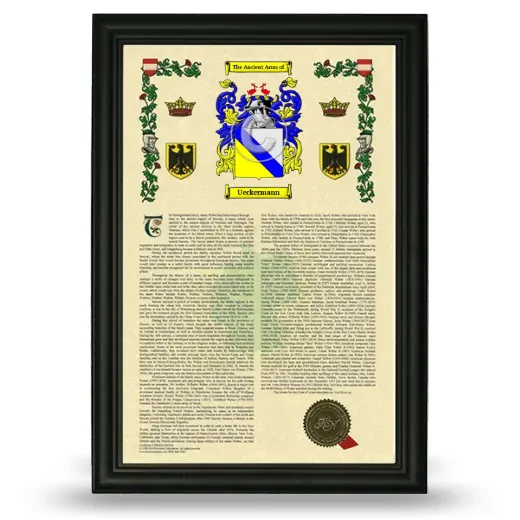 Ueckermann Armorial History Framed - Black