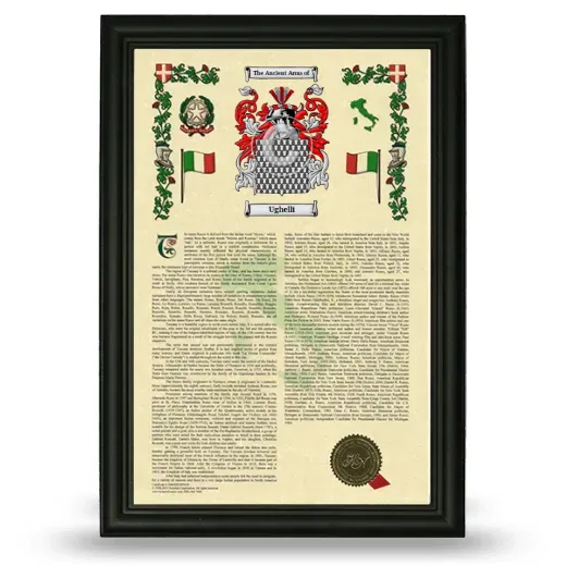 Ughelli Armorial History Framed - Black