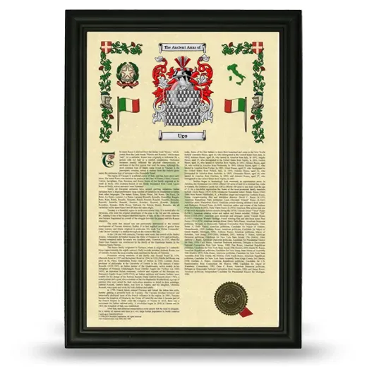Ugo Armorial History Framed - Black