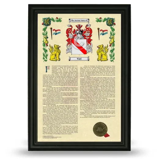 Vael Armorial History Framed - Black