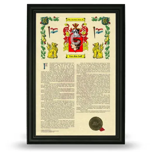 Van-den-hoff Armorial History Framed - Black