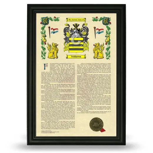 Velthoven Armorial History Framed - Black
