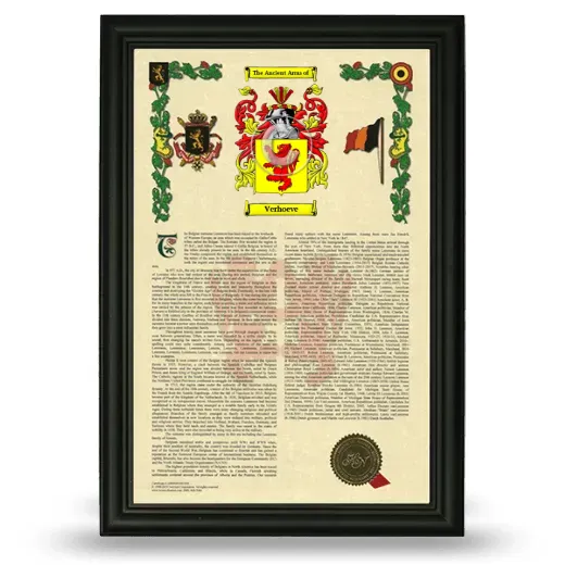 Verhoeve Armorial History Framed - Black