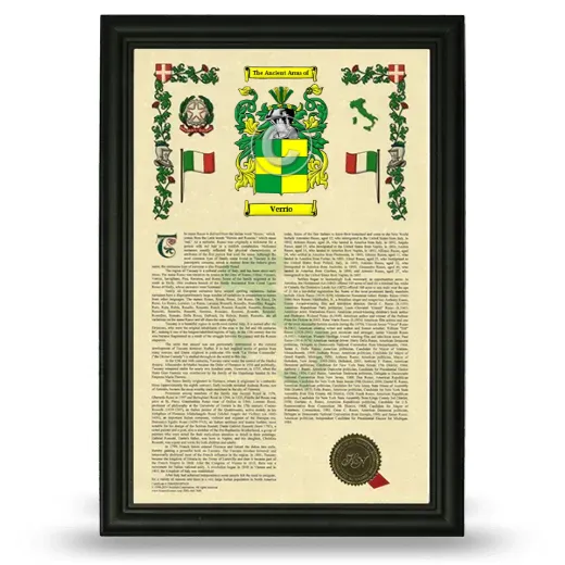 Verrio Armorial History Framed - Black