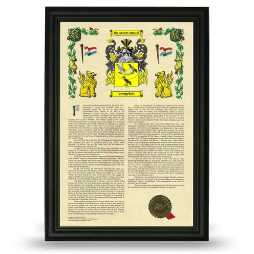 Verrycken Armorial History Framed - Black