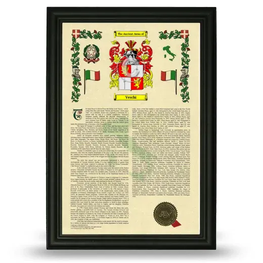 Veschi Armorial History Framed - Black