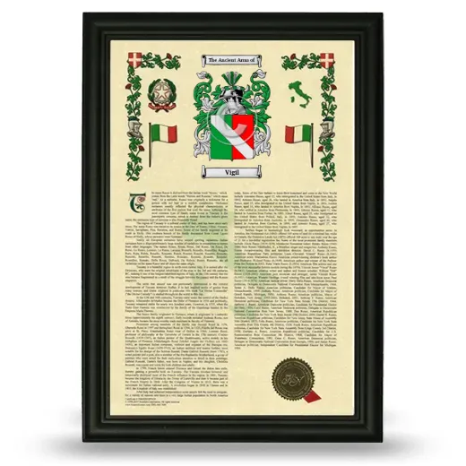 Vigil Armorial History Framed - Black