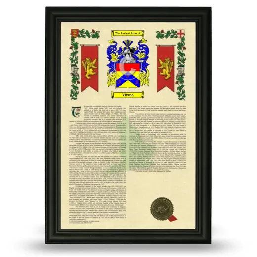 Vivano Armorial History Framed - Black