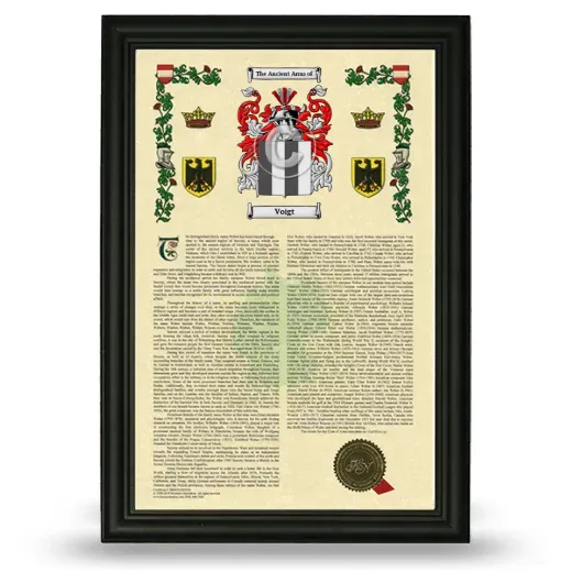 Voigt Armorial History Framed - Black