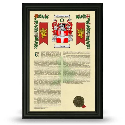 Voisey Armorial History Framed - Black