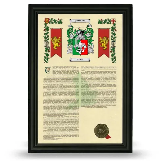 Volke Armorial History Framed - Black