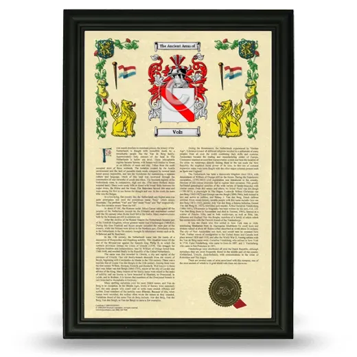 Vols Armorial History Framed - Black
