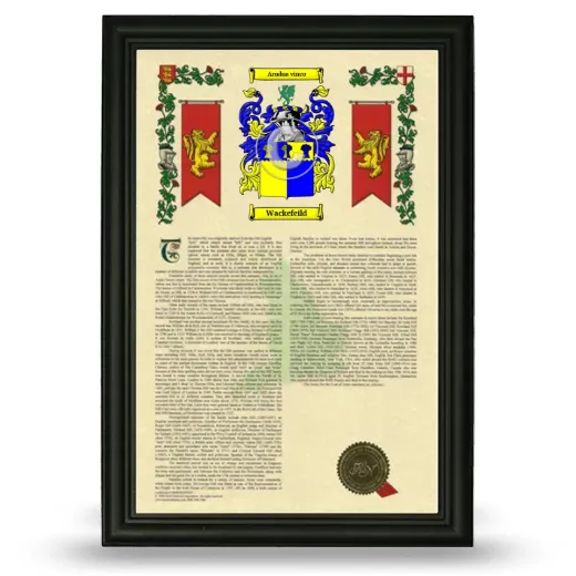 Wackefeild Armorial History Framed - Black