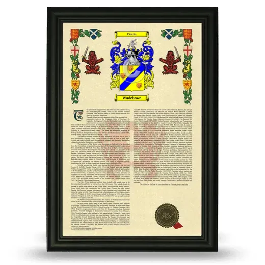 Wadehowe Armorial History Framed - Black