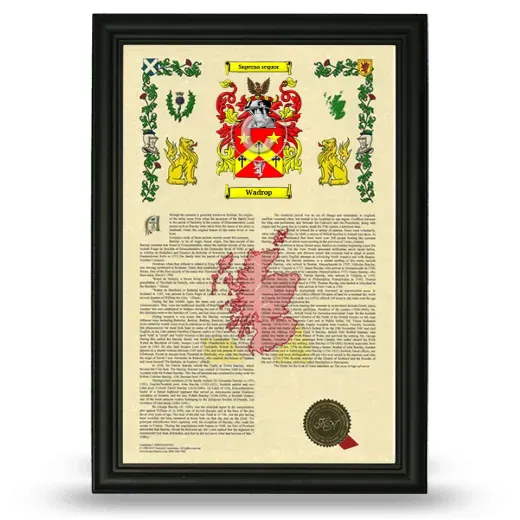 Wadrop Armorial History Framed - Black