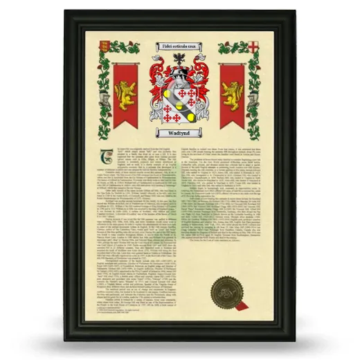Wadtynd Armorial History Framed - Black