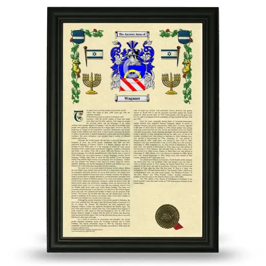 Waganer Armorial History Framed - Black
